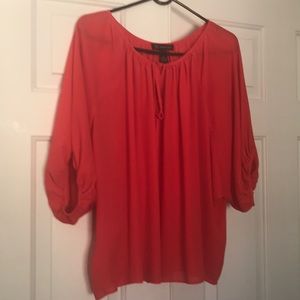 Inc. orange/red loose fitting blouse